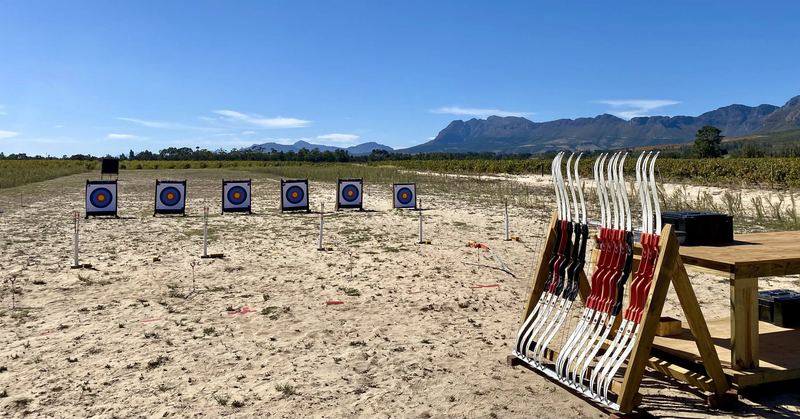 Bow rack and targets on the Paarl range